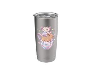 Cute Kawaii Bubble Tea Axolotl Capybara Stainless Steel Insulated Tumbler