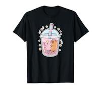 Cute Kawaii Bubble Tea Axolotl Capybara T-Shirt