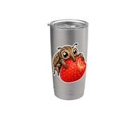 Cute Kawaii Bug Eating Strawberry Summer Stainless Steel Insulated Tumbler