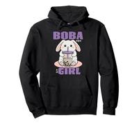 Cute Kawaii Bunny Bubble Tea Lover Boba Girl Pullover Hoodie