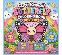 Cute Kawaii Butterfly Coloring Book: Super Cute Bold and Easy Kawaii Butterfly Coloring Book with Sweet Smiling Butterflies, Playful Garden Scenes, ... Joy for All Ages | 54 Single-Sided Color pgs!