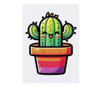 'Cute Kawaii Cactus' Temporary Tattoo - Water Resistant, Skin-Safe, Non-Toxic Transfer (TO00075811)