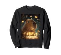 Cute Kawaii Capybara Birthday Cake Candles Butterflies Magic Sweatshirt