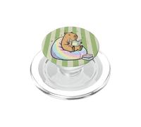 Cute Kawaii Capybara Bookish Bear Green Fun Tea Matcha PopSockets PopGrip for MagSafe