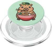 Cute Kawaii Capybara Eating Noodles with Turtle on Head PopSockets PopGrip for MagSafe