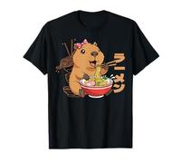 Cute Kawaii Capybara Eating Ramen Kids Boys Girls Men Women T-Shirt