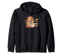 Cute Kawaii Capybara Eating Ramen Kids Boys Girls Men Women Zip Hoodie
