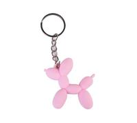 Cute Kawaii Cartoon Balloon Dog Keychain keyring rubber Pastel Pink