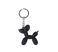 Cute Kawaii Cartoon Balloon Dog Keychain keyring rubber - Perfect for Bags, Backpacks, and Keys (Black)