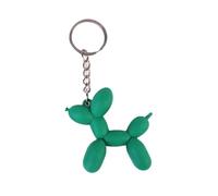 Cute Kawaii Cartoon Balloon Dog Keychain keyring rubber - Perfect for Bags, Backpacks, and Keys (Green)