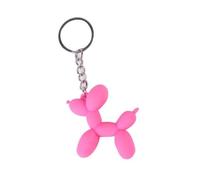 Cute Kawaii Cartoon Balloon Dog Keychain keyring rubber - Perfect for Bags, Backpacks, and Keys (Hot Pink)