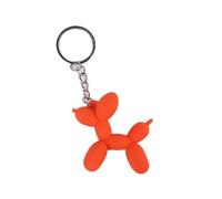 Cute Kawaii Cartoon Balloon Dog Keychain keyring rubber - Perfect for Bags, Backpacks, and Keys (Orange)