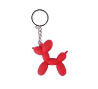 Cute Kawaii Cartoon Balloon Dog Keychain keyring rubber - Perfect for Bags, Backpacks, and Keys (Red)