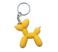 Cute Kawaii Cartoon Balloon Dog Keychain keyring rubber - Perfect for Bags, Backpacks, and Keys (Yellow)