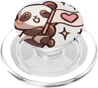 Cute Kawaii Cartoon Coquette Emote Heart Panda Bear in Love PopSockets PopGrip for MagSafe