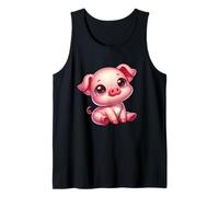 Cute Kawaii Cartoon Piglet Sitting Tank Top