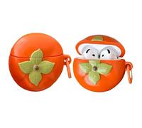 Cute Kawaii Case Compatible with AirPods Pro 3 2025 Released, Funny Cartoon Persimmon Soft Silicone Shockproof Drop Protection Earbuds Cover for Air pods Pro 3 Gen, Keychain Accessories Orange