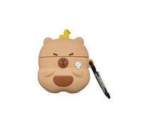 Cute Kawaii Case for AirPods 4, Case Cover Compatible with AirPod 4th Generation 2024, Funny Capybara Shockproof Protective Earbuds Cover for Air pods 4 Gen, Keychain Accessories for Girls Women