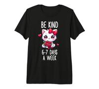 Cute Kawaii Cat Be Kind 6-7 Days A Week Meme Premium T-Shirt