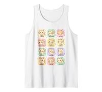 Cute Kawaii Cat Body Language for Kitty Cat Lovers Owners Tank Top