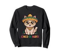 Cute Kawaii Cat Cinco De Mayo Sombrero Fiesta Sweatshirt