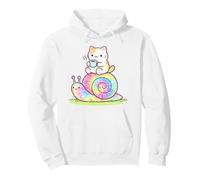 Cute Kawaii Cat Enjoying Tea Tie Dye Artwork Cat Mom Cat Dad Pullover Hoodie