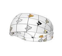 Cute Kawaii Cat Headbands for Women Non Slip face wash Makeup Headband Sports Running Headband Stretchy Sweat Band Fashion Wide Headbands for Women Head Bands Mens Sweatband