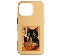 Cute Kawaii Cat Ramen Noodles Vintage Japanese Anime Cat Case for iPhone 16 Pro