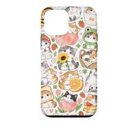 Cute Kawaii Cats Strawberry Frog Bee Pancake Kitten Collage Case for iPhone 12 mini