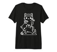 Cute Kawaii Cats Working Out Workout Training Premium T-Shirt