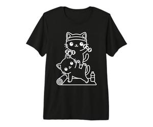 Cute Kawaii Cats Working Out Workout Training Premium T-Shirt