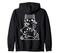 Cute Kawaii Cats Working Out Workout Training Zip Hoodie