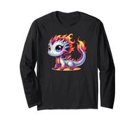 Cute Kawaii Chibi Dragon Baby Elemental Red Yellow Fantasy Long Sleeve T-Shirt