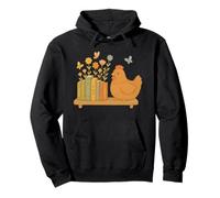 Cute Kawaii Chicken Books Flowers Pullover Hoodie