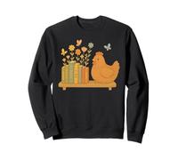 Cute Kawaii Chicken Books Flowers Sweatshirt