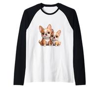 Cute Kawaii Chihuahua Puppies Dog Lover Raglan Baseball Tee