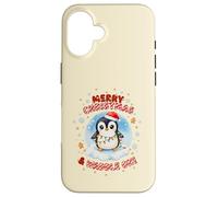 Cute Kawaii Christmas Penguin Merry Christmas and Waddle On Case for iPhone 16