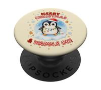 Cute Kawaii Christmas Penguin Merry Christmas and Waddle On PopSockets Adhesive PopGrip