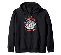 Cute Kawaii Christmas Penguin Merry Christmas and Waddle On Zip Hoodie