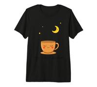 Cute Kawaii Coffee Cup Moon Stars Night Latte Lover Sleepy Premium T-Shirt