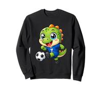 Cute Kawaii Dinosaur Playing Soccer Cartoon Illustration Sweatshirt