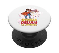 Cute Kawaii Diwali Delulu Chibi Indian Couple 90s Bollywood PopSockets Adhesive PopGrip