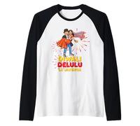 Cute Kawaii Diwali Delulu Chibi Indian Couple 90s Bollywood Raglan Baseball Tee