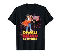Cute Kawaii Diwali Delulu Chibi Indian Couple 90s Bollywood T-Shirt