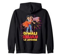 Cute Kawaii Diwali Delulu Chibi Indian Couple 90s Bollywood Zip Hoodie