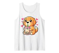 Cute Kawaii Dog Boba Bubble Tea Cartoon Tank Top