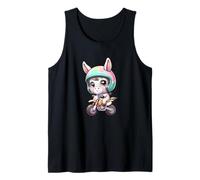 Cute Kawaii Donkey Riding Moto Helmet Tank Top