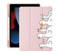 Cute Kawaii Duck for iPad (A16) 11th Generation Case 11 Inch 2025, for iPad 10th Generation Case 10.9 Inch 2022 with Pencil Holder, Auto Sleep/Wake, Pink Leather Soft TPU Back Cover