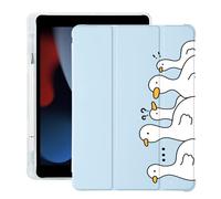 Cute Kawaii Duck for iPad (A16) 11th Generation Case 11 Inch 2025, for iPad 10th Generation Case 10.9 Inch 2022 with Pencil Holder, Auto Sleep/Wake, Blue Leather Soft TPU Back Cover