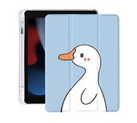 Cute Kawaii Duck for iPad (A16) 11th Generation Case 11 Inch 2025, for iPad 10th Generation Case 10.9 Inch 2022 with Pencil Holder, Auto Sleep/Wake, Blue Leather Soft TPU Back Cover
